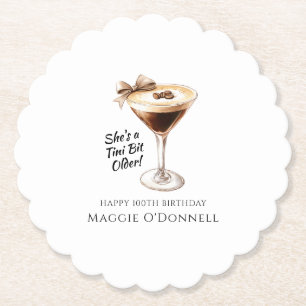 Custom Coaster 100th Birthday Espresso Martini