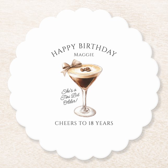 Custom Coaster 18th Birthday Espresso Martini (Front)
