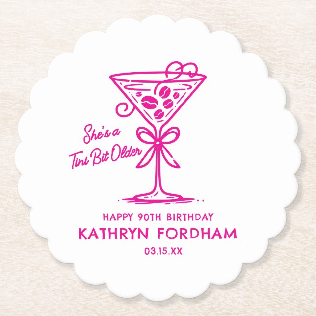 Custom Coaster 90th Birthday Espresso Martini (Front)