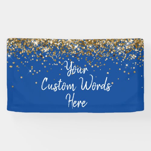 Custom Cobalt Blue Gold Birthday Party Photo Booth