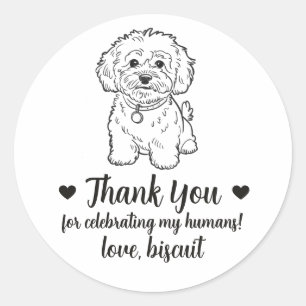 Custom Cockapoo Dog Wedding Favor Stickers