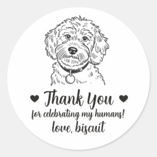 Custom Cockapoo Dog Wedding Favor Stickers