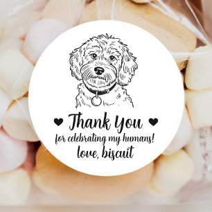 Custom Cockapoo Dog Wedding Favor Stickers