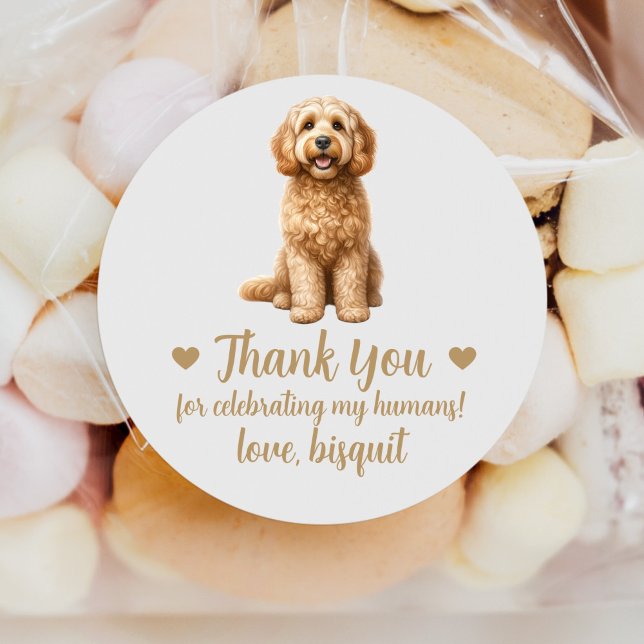 Custom Cockapoo Dog Wedding Favor Stickers (Creator Uploaded)