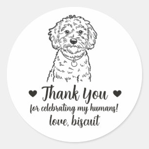 Custom Cockapoo Dog Wedding Favor Stickers