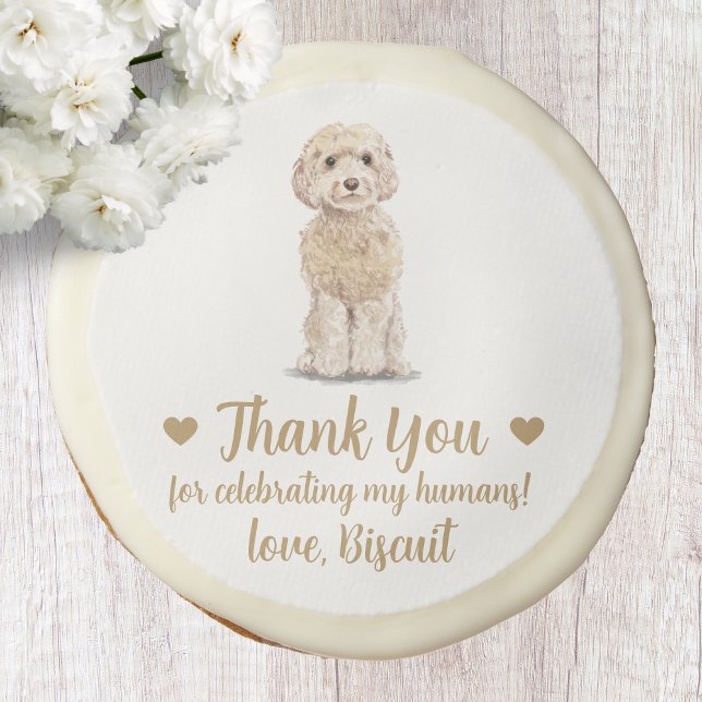 Custom Cockapoo Dog Wedding Sugar Cookie (Creator Uploaded)