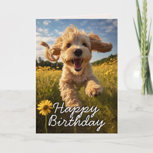 Custom Cockapoo Happy Birthday Card