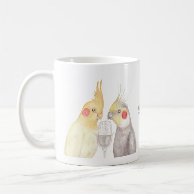 Custom Cockatiel Mug Personalized Cockatiel mug (Left)