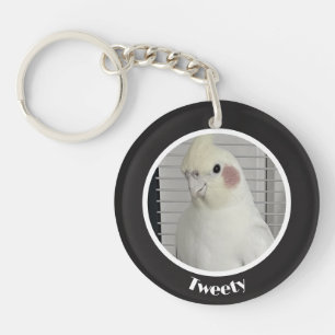 Custom Cockatiel Photo Memorial Keychain