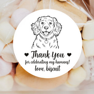 Custom Cocker Spaniel Dog Wedding Favor Stickers