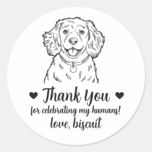 Custom Cocker Spaniel Dog Wedding Favor Stickers