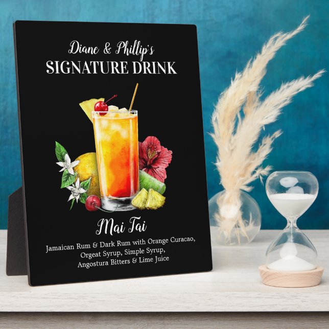 Custom Cocktail Bar Sign Mai Tai Drink Plaque (Side)