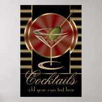 Deco Cocktail Posters & Prints | Zazzle
