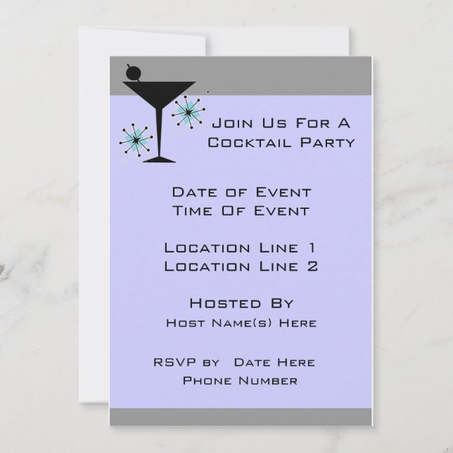 Custom Cocktail Party Invites (Front)