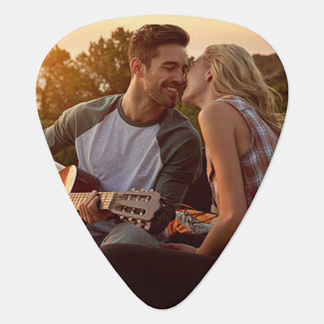 Custom Code Guitar Pick With Photo (Front)