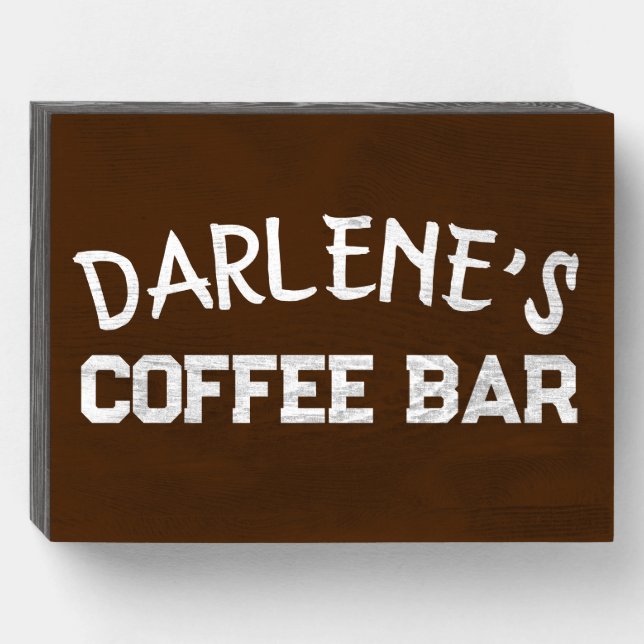 Custom COFFEE BAR Bar Wood Rustic Box sign (Front Horizontal)