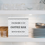 Custom Coffee Bar Farmhouse  Faux Canvas Print<br><div class="desc">This adorable coffee bar sign can be customized with your name for that personal touch! This sign makes the perfect housewarming or wedding shower gift!</div>