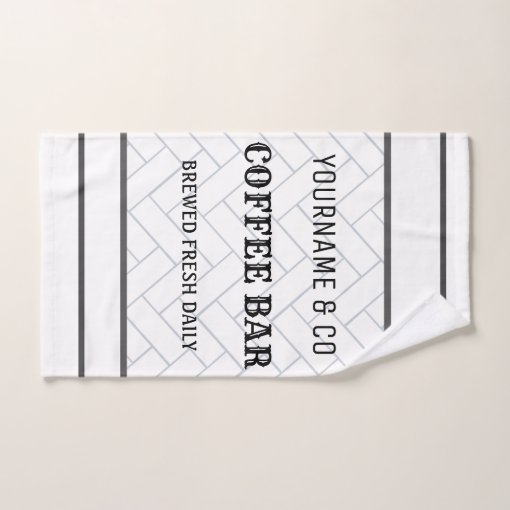 Custom Coffee Bar Modern Farmhouse Hand Towel Zazzle