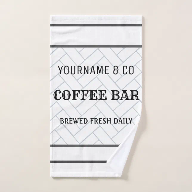 Custom Coffee Bar Modern Farmhouse Hand Towel Zazzle