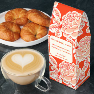 Custom Coffee Box with Coral Peonies