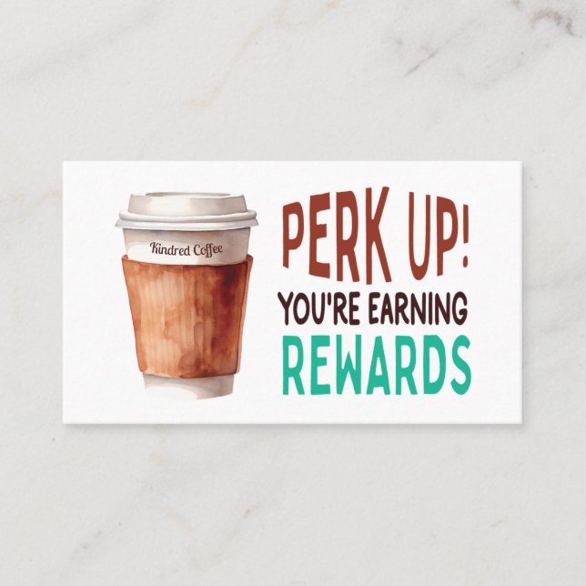 Custom Coffee Cafe Loyalty Business Card (Front)