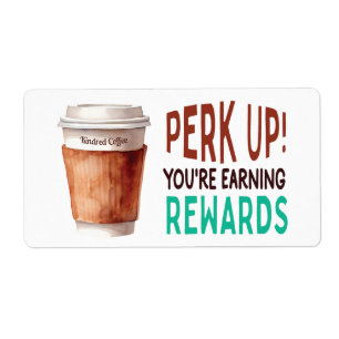 Custom Coffee Cafe Loyalty Label