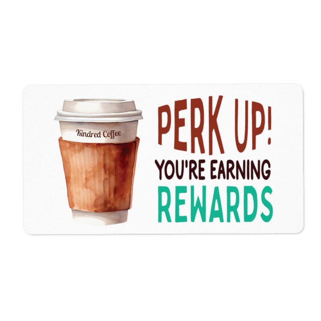 Custom Coffee Cafe Loyalty Label (Front)