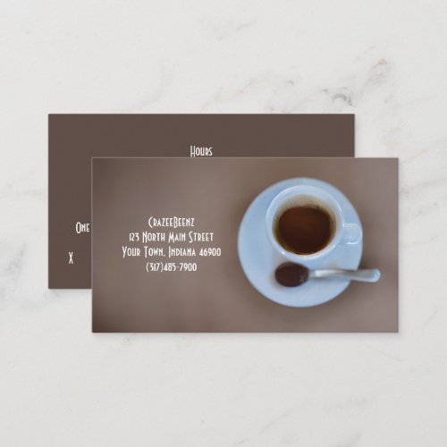 Custom Coffee  Choc Spoon Coffee Shop  Punch Business Card