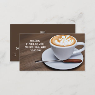Custom Coffee & Choc Stirrer Coffee Shop & Punch Business Card