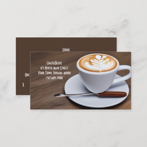 Custom Coffee  Choc Stirrer Coffee Shop  Punch Business Card