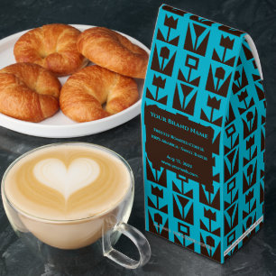 Custom Coffee Floral Blue Box