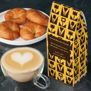 Custom Coffee Floral Yellow Box