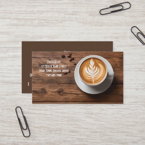 Custom Coffee  Latte Art Coffee Shop  Punch Business Card