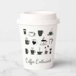 Custom Coffee Lover's Name   Hot Coffee  Paper Cups