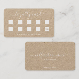 Custom Coffee Loyalty Card Simple Classic Script
