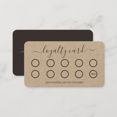Custom Coffee Loyalty Card Simple Rustic Script