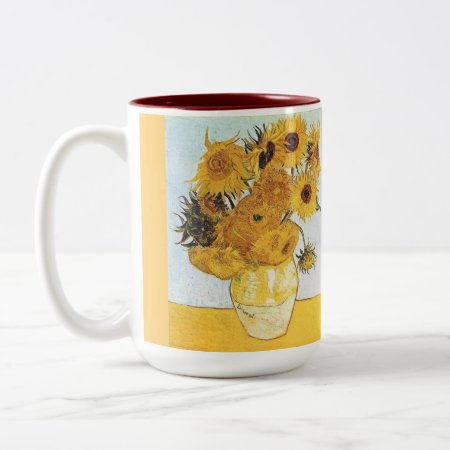 Custom Coffee Mugs--van Gogh's Sunflowers Two-tone Coffee Mug