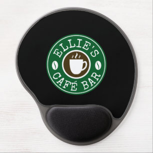 Custom coffee shop barista gel mousepad with logo