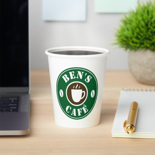 Custom coffee shop beans logo paper drink Cups
