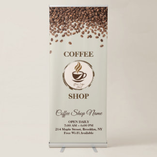 Custom Coffee Shop Branding  Retractable Banner