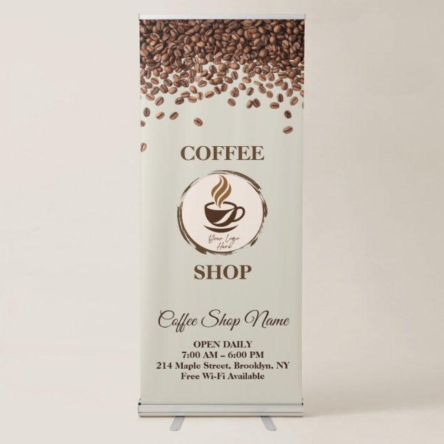 Custom Coffee Shop Branding  Retractable Banner (Front)