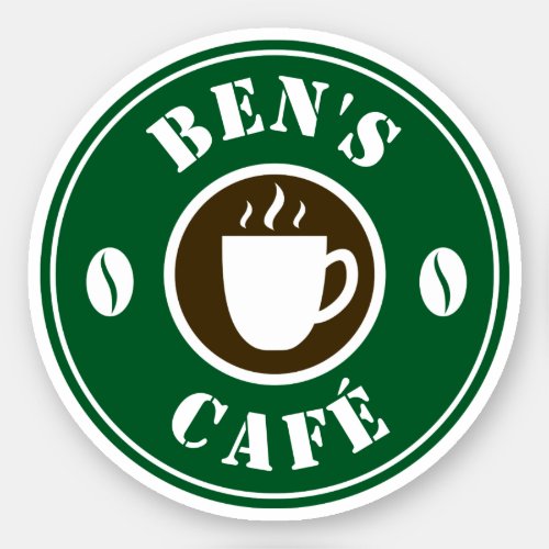 Custom coffee shop business logo vinyl stickers