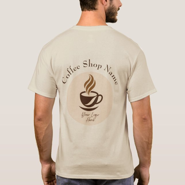Custom Coffee Shop Employee T-Shirt – Personalized (Back)