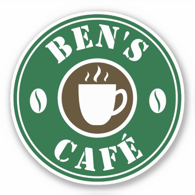 Custom coffee shop laptop decal sticker (Front)