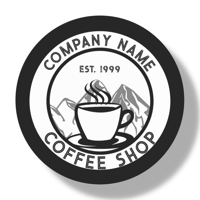 Custom Coffee Shop Logo  Classic Round Sticker (Creator Uploaded)