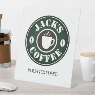 Custom coffee shop Pedestal Sign