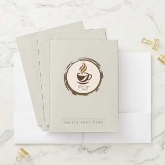 Custom Coffee Shop Pocket Folder with Logo