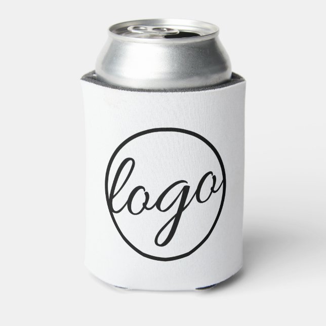 Custom Coffee Shop Restaurant Business Logo Can Cooler (Can Back)