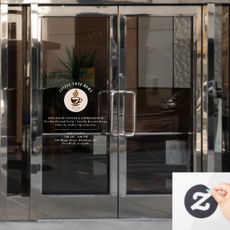 Custom Coffee Shop Window Cling – Personalized 