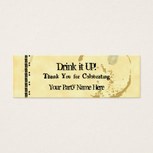 Custom Coffee Stain Typewriter Grunge Drink Ticket